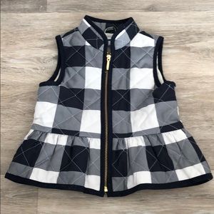 Janie and Jack buffalo vest blue and white